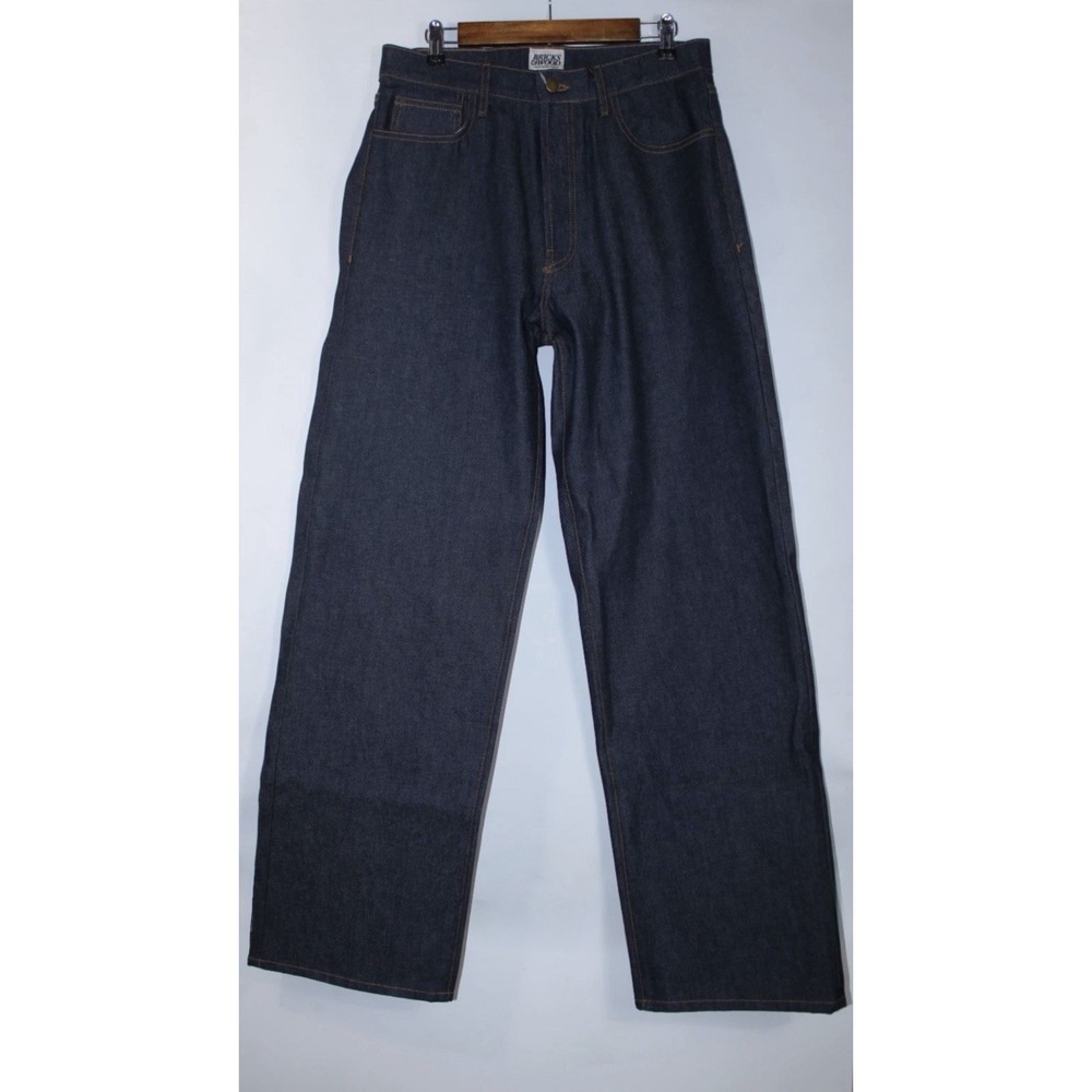 NWOT Bricks & Wood Men's Size 30x35 Navy Blue 100% Cotton Denim Jeans